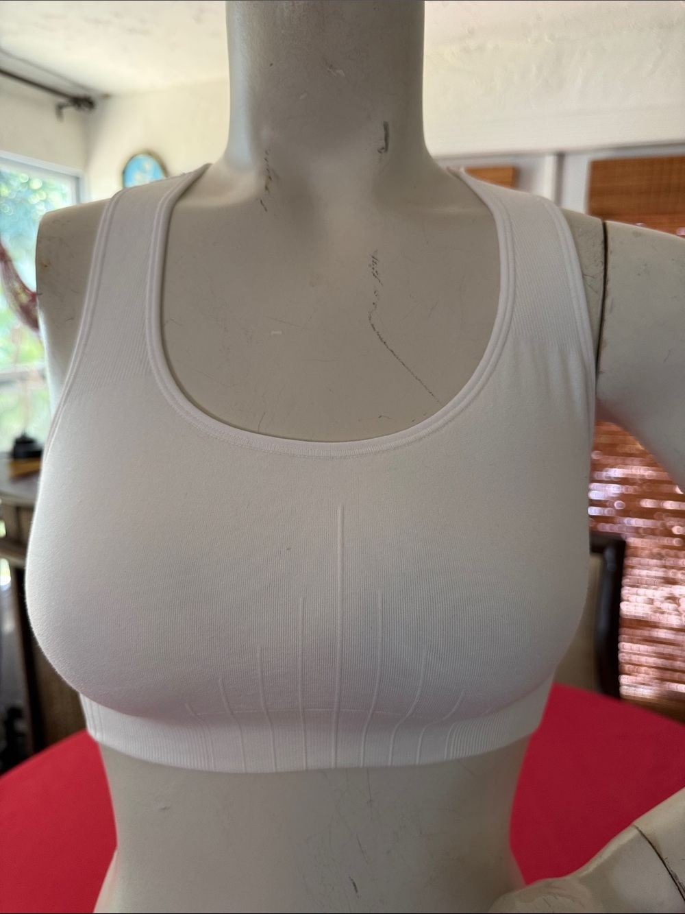 Champion White Seamless Scoop Neck Sports Bra